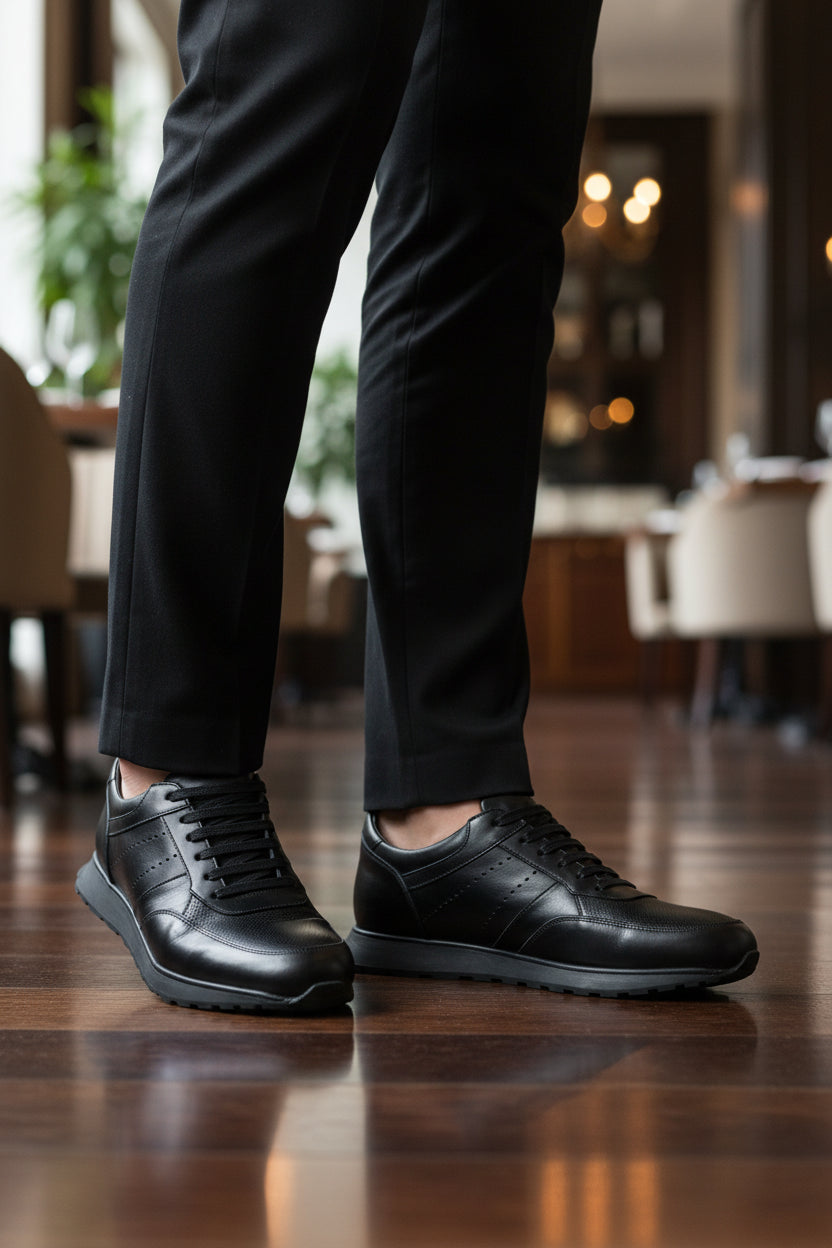 Genuine Leather sneakers Man AF510\R01-501 Black