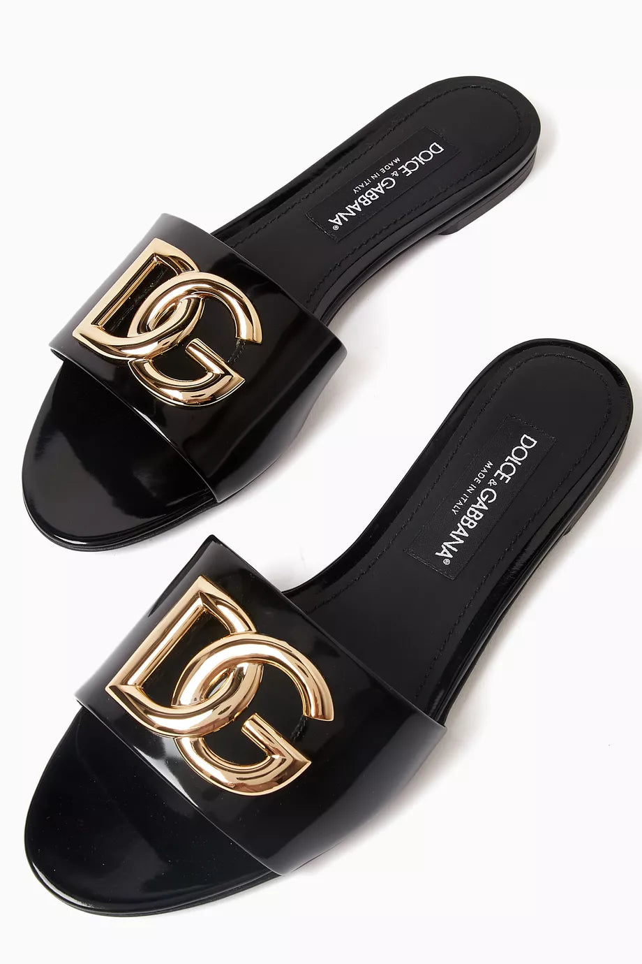 Dolce&Gabbana Loved DG logo flat sandals for Woman 1892 Black