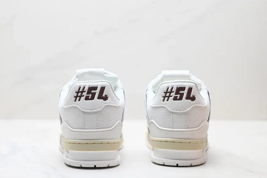 Louis Vuitton Trainer Monogram Denim Sneakers Man MD0128 White&Brown