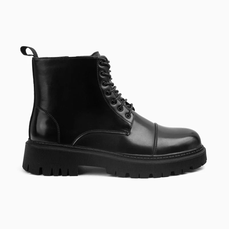 Chunky Lace-Up Boot With Zipper 7305-B