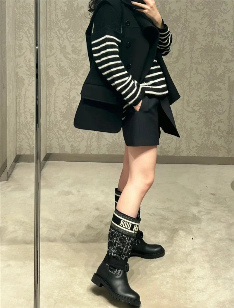 حذاء بوت نسائي Dior-Major Premium Quality KCK222 باللون الأسود