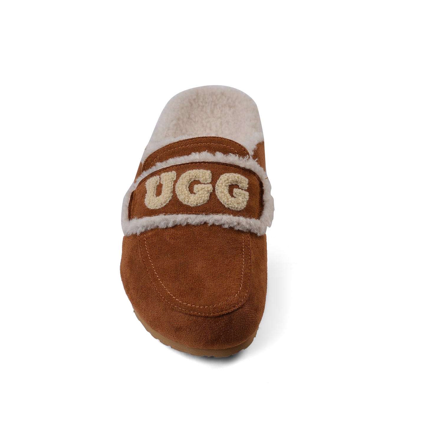 UGG Flat Open Back Loafer Slipper Luxury Woman VK-113 Camel