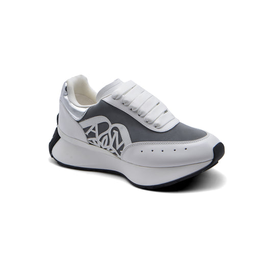 Alexander McQueen Premium Quality Sneakers Woman 4529 White&Silver