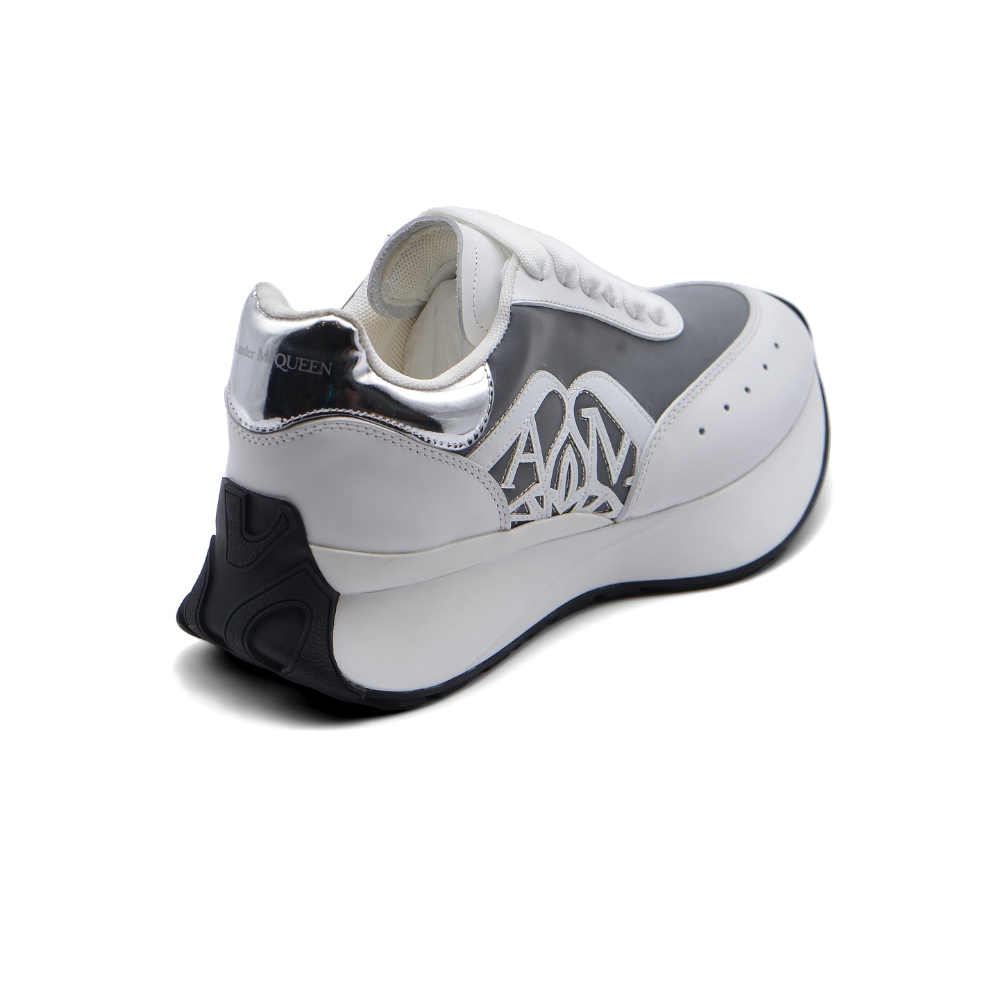 Alexander McQueen Premium Quality Sneakers Woman 4529 White&Silver