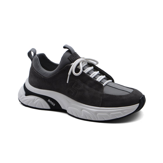 Hugo Boss suede Italian Sneakers Man 9009-1 Gray
