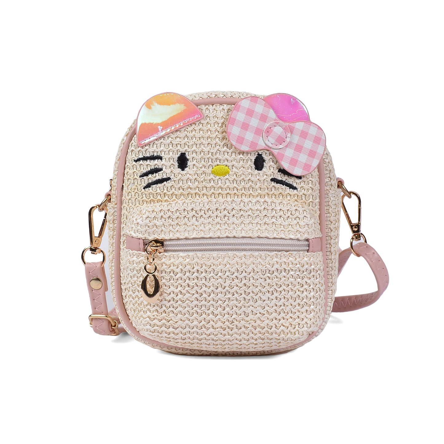 Cute Kitty Girls Small Backpack 0087 Khaki