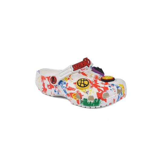 Crocs Marvel Avengers Kids Slippers Cartoon Waterproof Slippers Light Sneakers 204536-A White