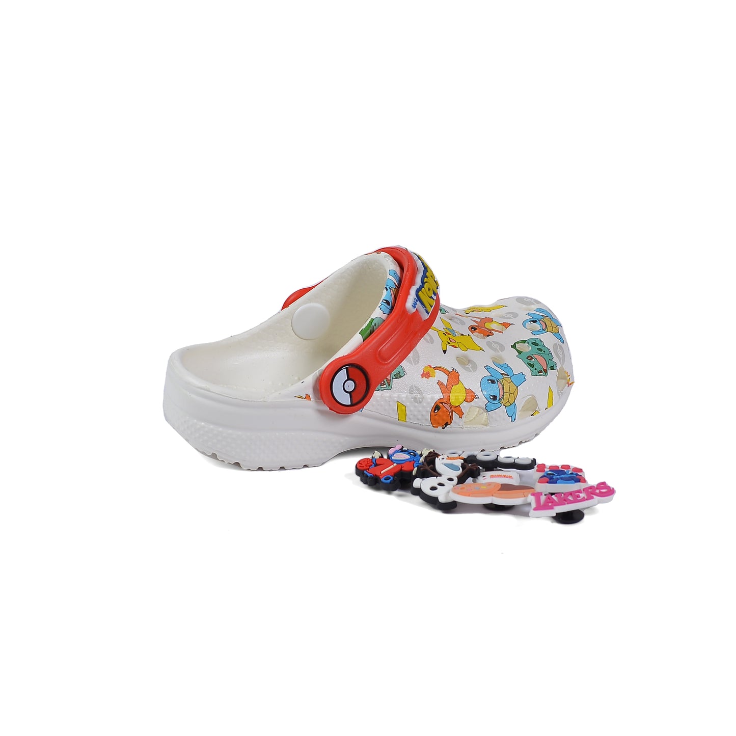 Crocs Pokemon Kids Slippers Cartoon Waterproof Slippers Light Sneakers 204536 White