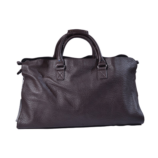 Roberto Cavalli plaque Leather Holdall Bag 96399 Coffee