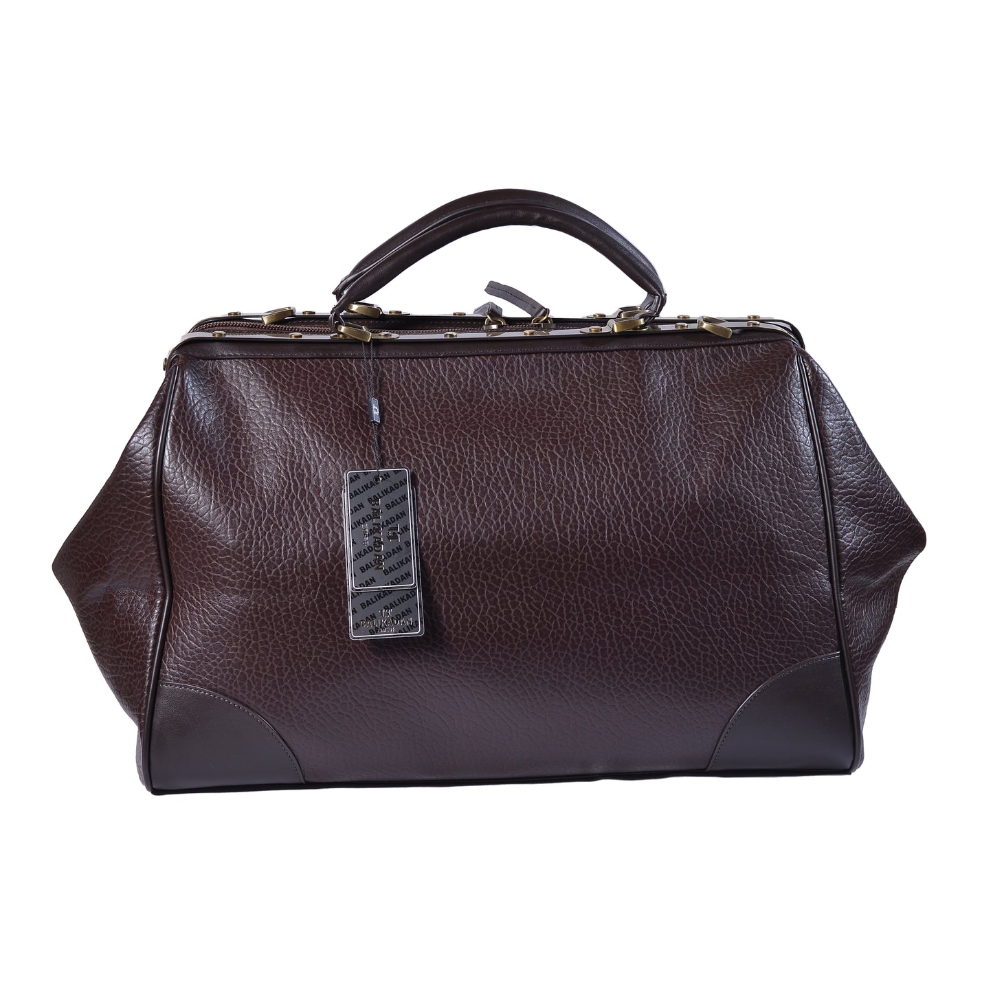 Balikadan plaque Leather Holdall Bag 2785 Coffee