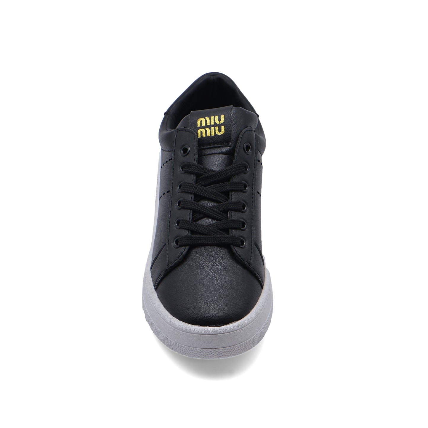 Miu Miu Bleached Leather Sneakers Woman JEN-667 Black