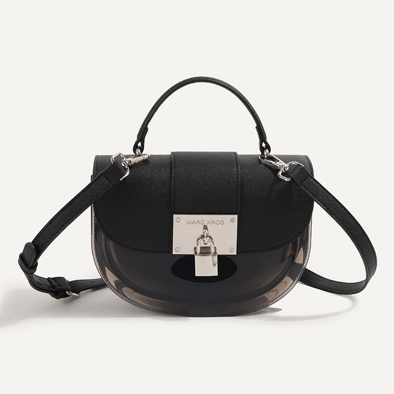 Bags Retro Style Jelly Bags PVC Jiaozi Bao Leisure Versatile Crossbody B-199672-3 Black