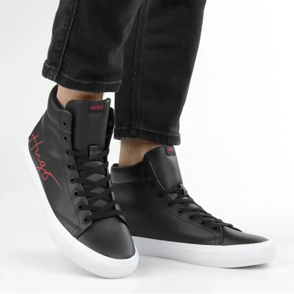 HUGO BOSS DyerH Signature High-Top Trainers Sneakers Man 50518346 Black