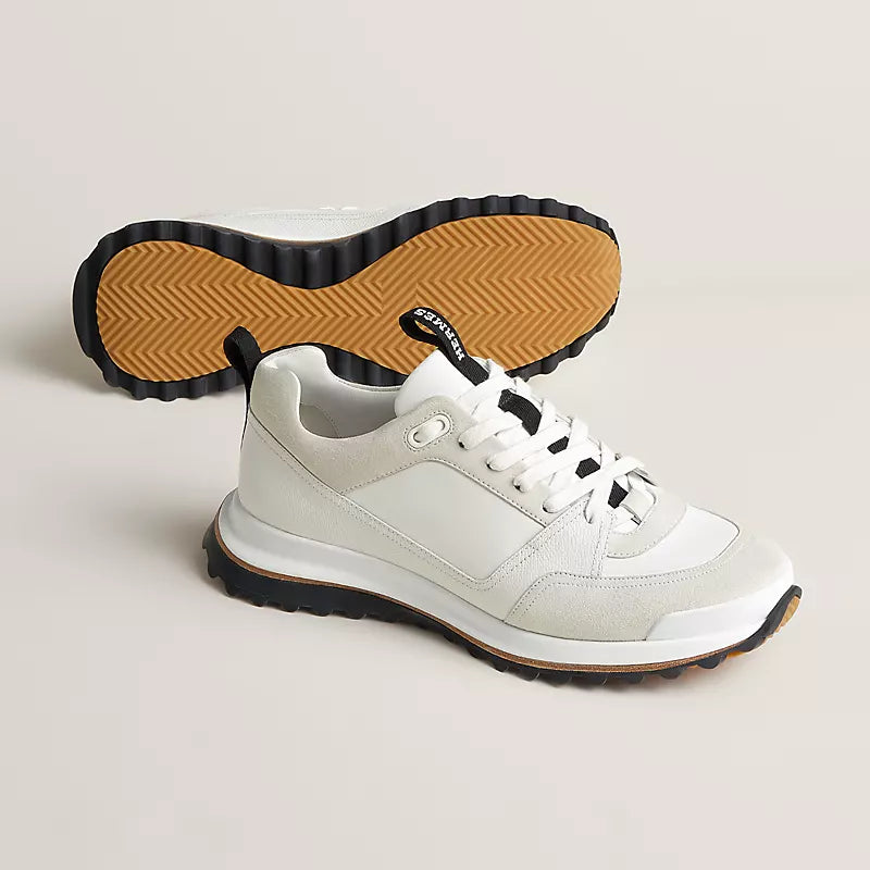 HERMES Leather Top Houses Champion the Aesthetic Sneakers Man LA009 White