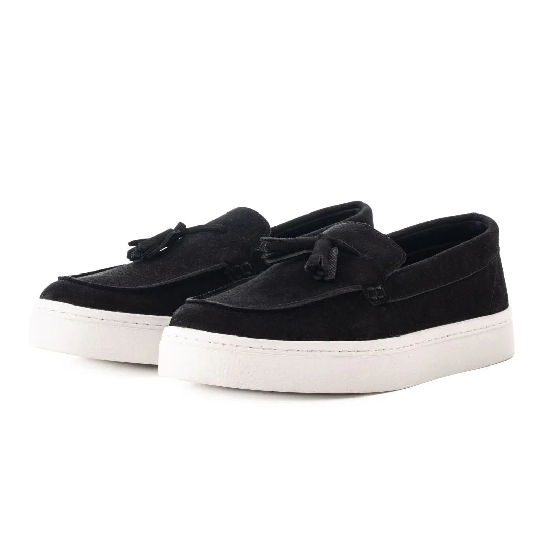 Zara Leather Moccasin With Tassels Sneakers Man 2206/120/802 Black