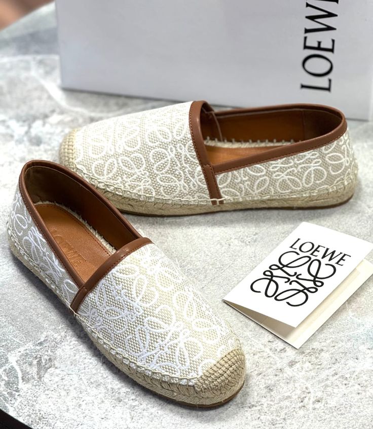 Loewe Owen Logo Jacquard Espadrille Woman 29762 Beige - 5