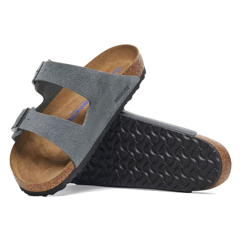 BIRKENSTOCK Arizona Soft Footbed Suede Leather Man 0129423 Gray - 5
