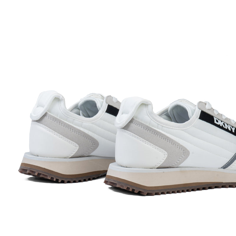 DKNY Men's Original Runner Mixed Media Sneakers WES-2406 White - 5
