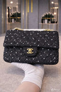 Chanel Sequin Embroidered Medium Flap Bag Woman 1112 Black - 1