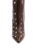Orion Ringed Heeled Half Boots High Quality Studded Woman 131026710 Brown - 6
