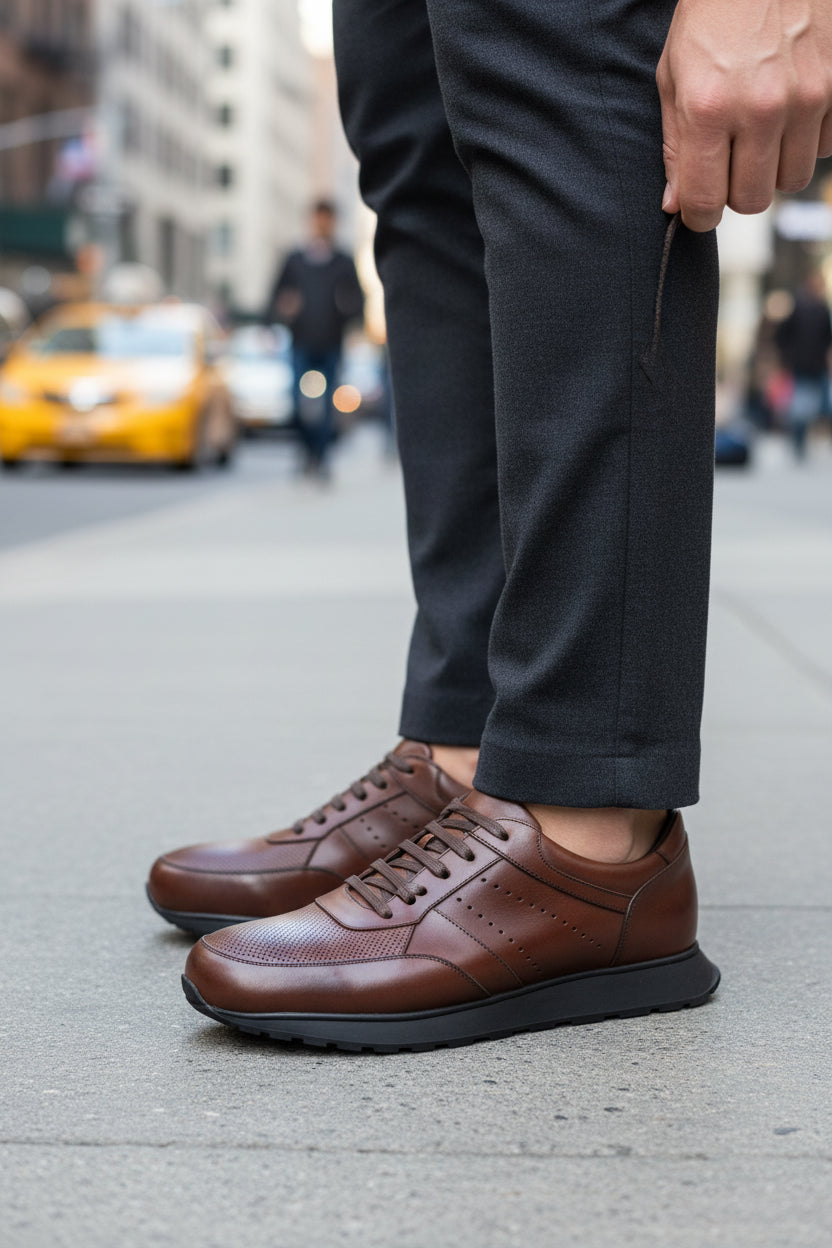 Genuine Leather sneakers Man AF510\R01-501 Brown