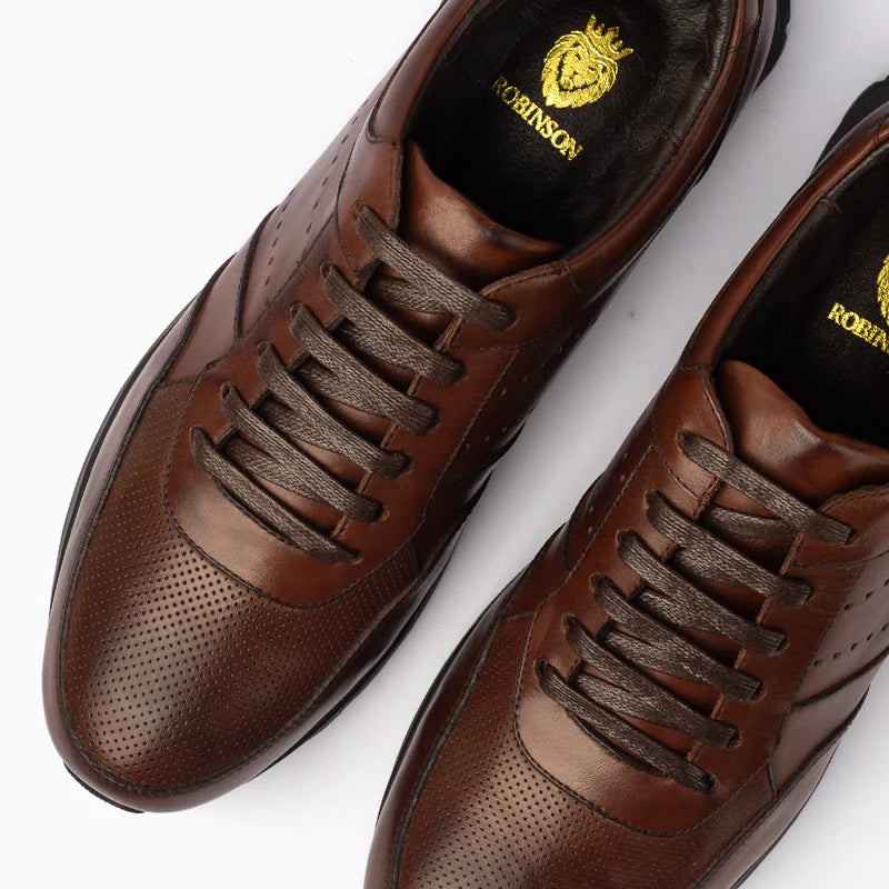 Genuine Leather sneakers Man AF510\R01-501 Brown