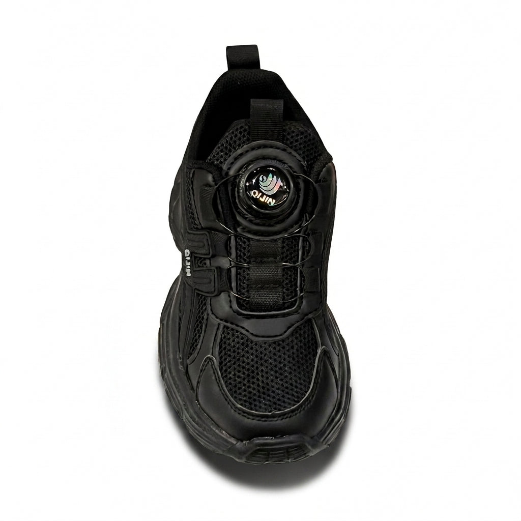Kids Sneakers School with Adjustable Dial Laces Breathable Easy to wear dial closure alternative to laces 7581 Black - 3