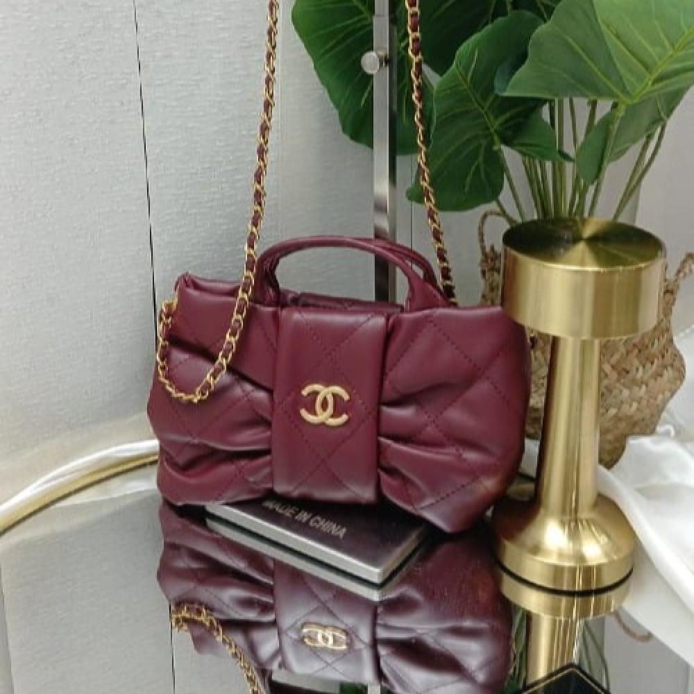 Chanel Lambskin Quilted Mini Bow Bag Woman 99888 Burgundy - 3