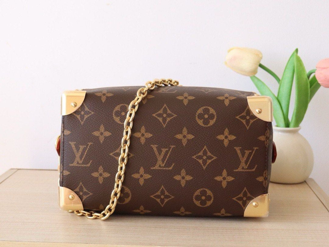 Louis Vuitton Pre-Owned Speedy Trunk Bag Woman Monogram Bold 13146 Brown/Beige - 6