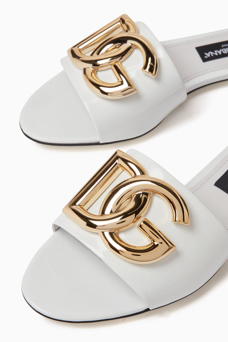 Dolce&Gabbana Loved DG logo flat sandals for Woman 1892 White - 7