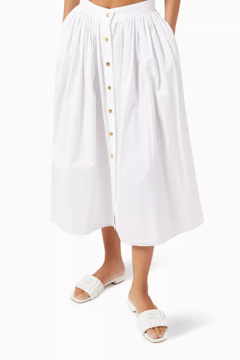 Miu Miu Leather Slides Sandals Summer Classic Leisure Flip Flops Slippers Women 3508 White - 5