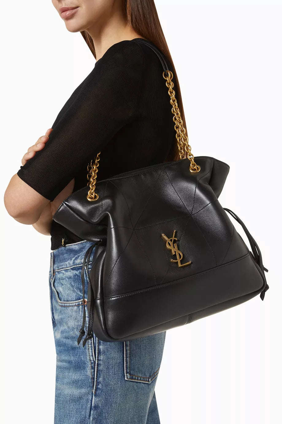 Saint Laurent Jamie shopping Leather Shoulder Bag For Women 809824 Black - 7