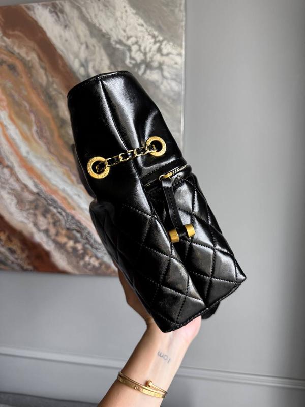 Chanel Black Quilted Leather Drawstring Shopping Tote Bag Woman AS6111 Black - 7