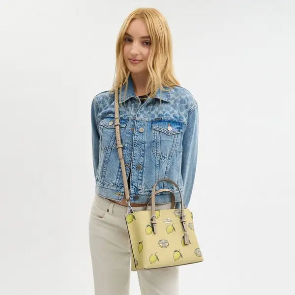 Coach Mollie Tote Bag 25 With Lemon Print Tote Woman C139 Yellow - 3