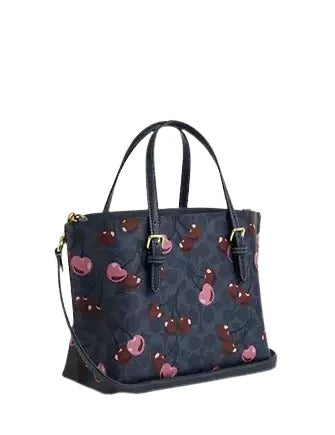 Coach Mollie Tote Bag 25 In Signature Canvas With Cherry Woman C139 Navy - 2