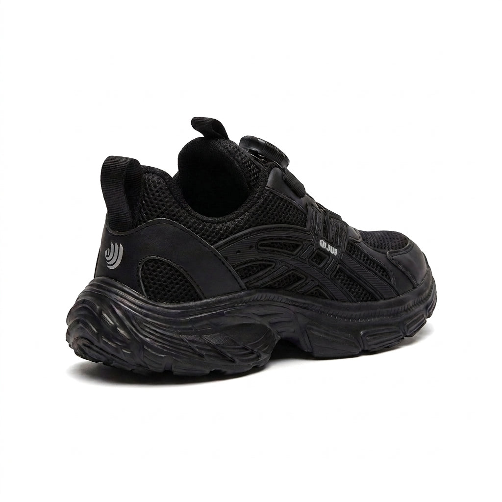 Kids Sneakers School with Adjustable Dial Laces Breathable Easy to wear dial closure alternative to laces 7581 Black - 2