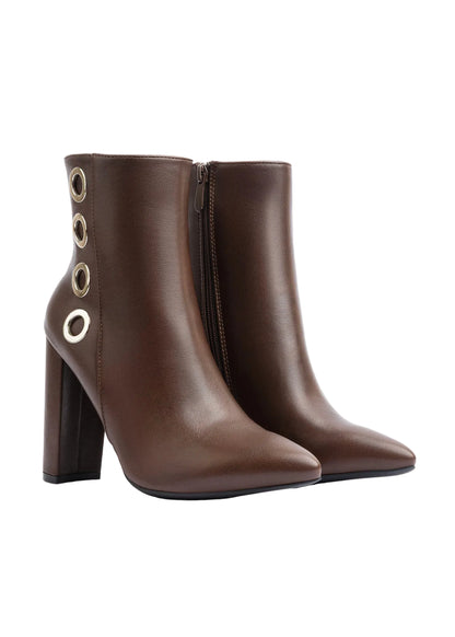 Orion Ringed Heeled Half Boots High Quality Woman 131026709 Brown