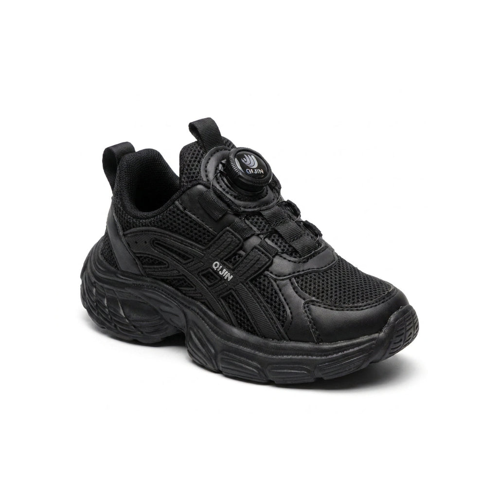 Kids Sneakers School with Adjustable Dial Laces Breathable Easy to wear dial closure alternative to laces 7581 Black - 1