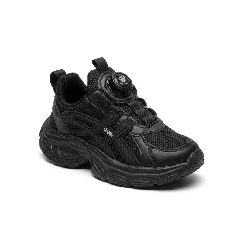Kids Sneakers School with Adjustable Dial Laces Breathable Easy to wear dial closure alternative to laces 7581 Black - 1