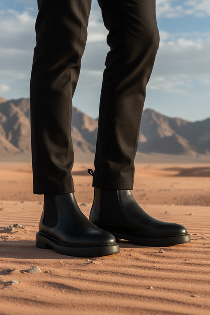 Leather Chelsea with Chunky Sole AF109\1007 Black