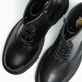LEATHER lACE-UP BOOT WITH CHUNKY SOLE 1090-1 Black - 4