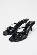 Zara Mini With Buckle Detail Stylish Heels Woman 3068 Black - 4