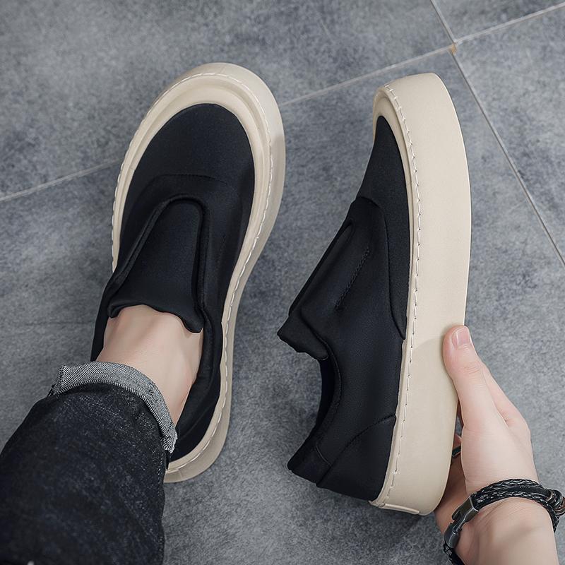 British Style Yuppie Platform Sneakers Men M7513 Black - 4