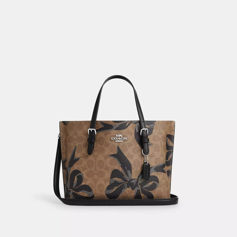 Coach Mollie Tote Bag 25 With Bow Print Woman C139 Beige/Black - 1