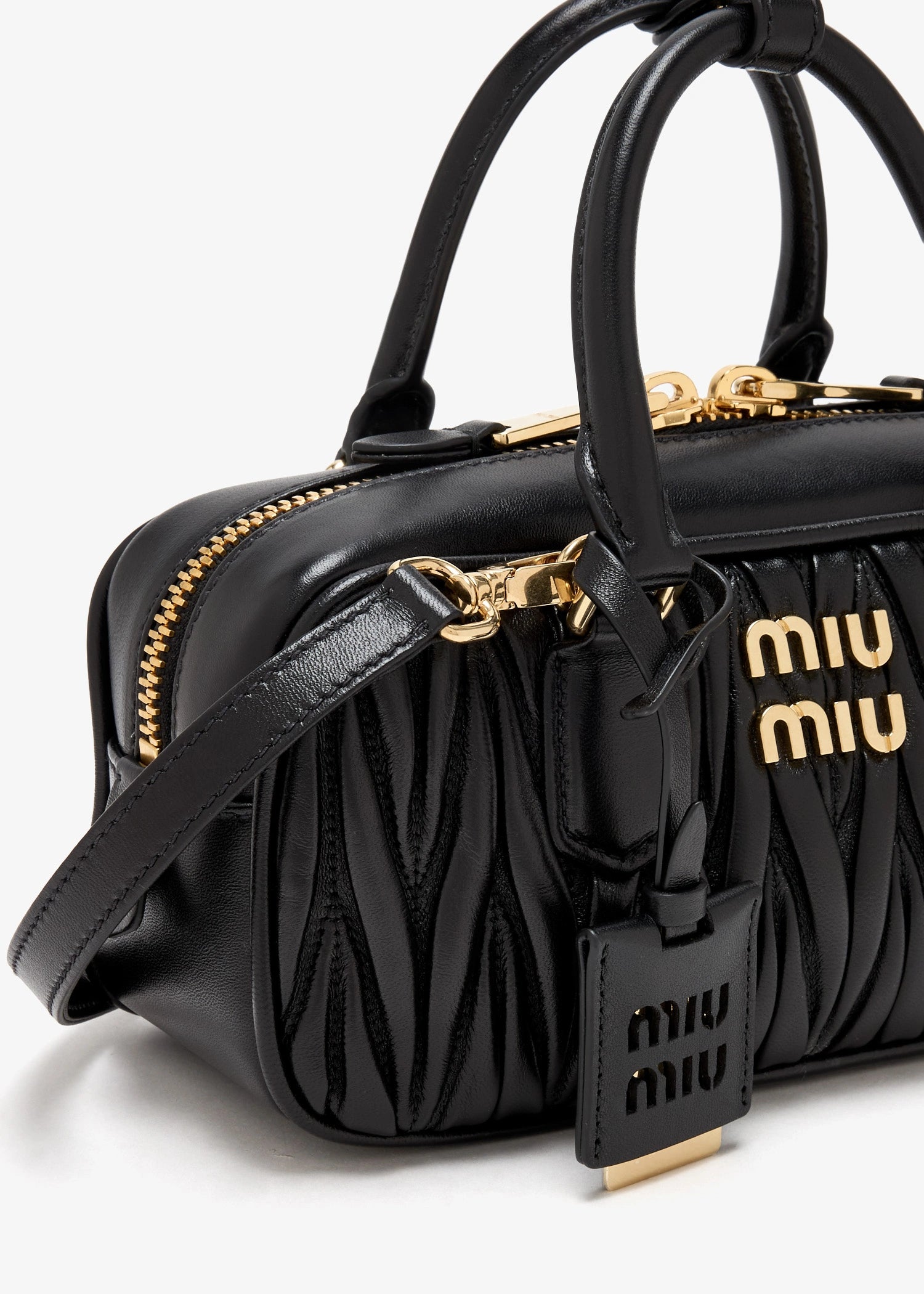 Miu Miu Arcadie Matelassé Nappa Leather Bag For Woman 5BB142 Black - 3