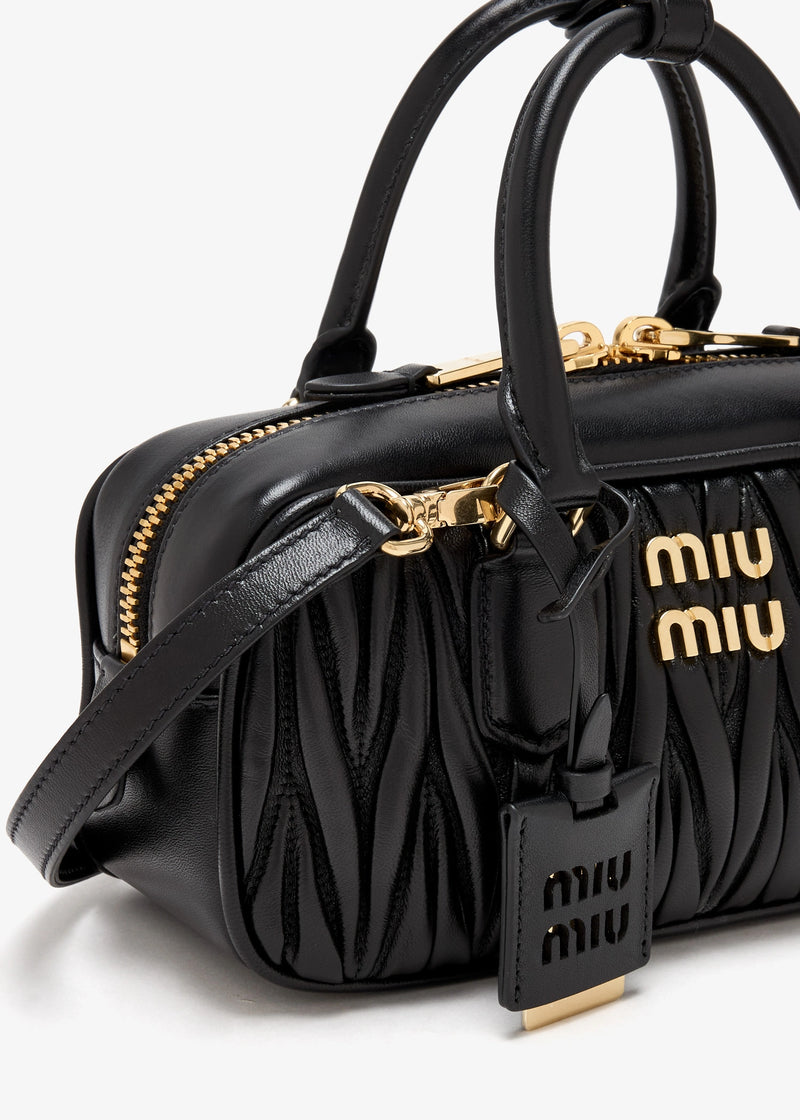 Miu Miu Arcadie Matelassé Nappa Leather Bag For Woman 5BB142 Black - 3