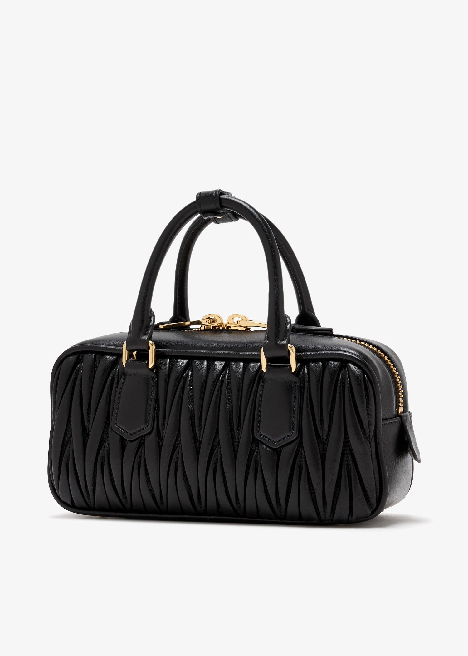 Miu Miu Arcadie Matelassé Nappa Leather Bag For Woman 5BB142 Black - 2