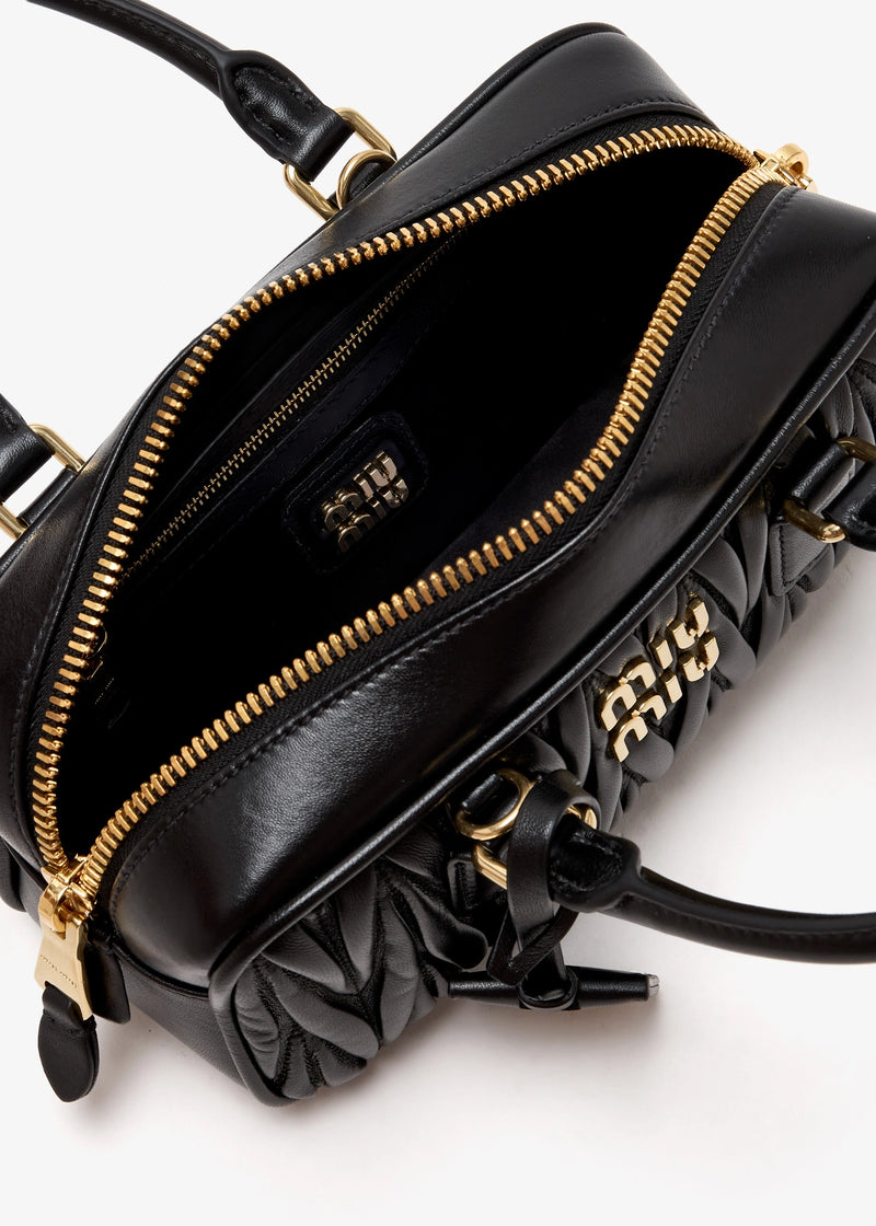 Miu Miu Arcadie Matelassé Nappa Leather Bag For Woman 5BB142 Black - 4