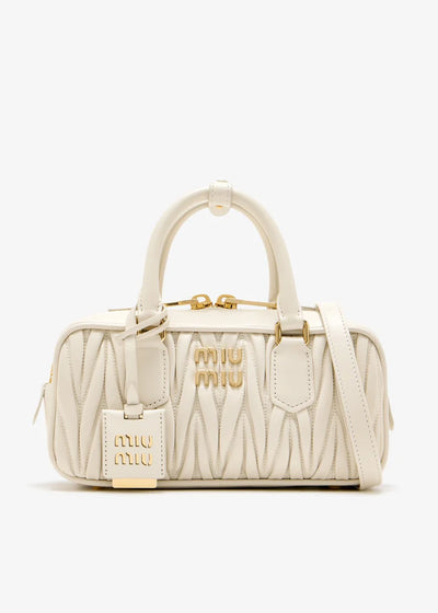 Miu Miu Arcadie Matelassé Nappa Leather Bag For Woman 5BB142 White