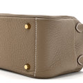 Hermès Etoupe Clemence Mini Bag Lindy 20 Gold Hardware Length 13 cm - Width 19 cm Mirror Woman H278 Khaki - 5
